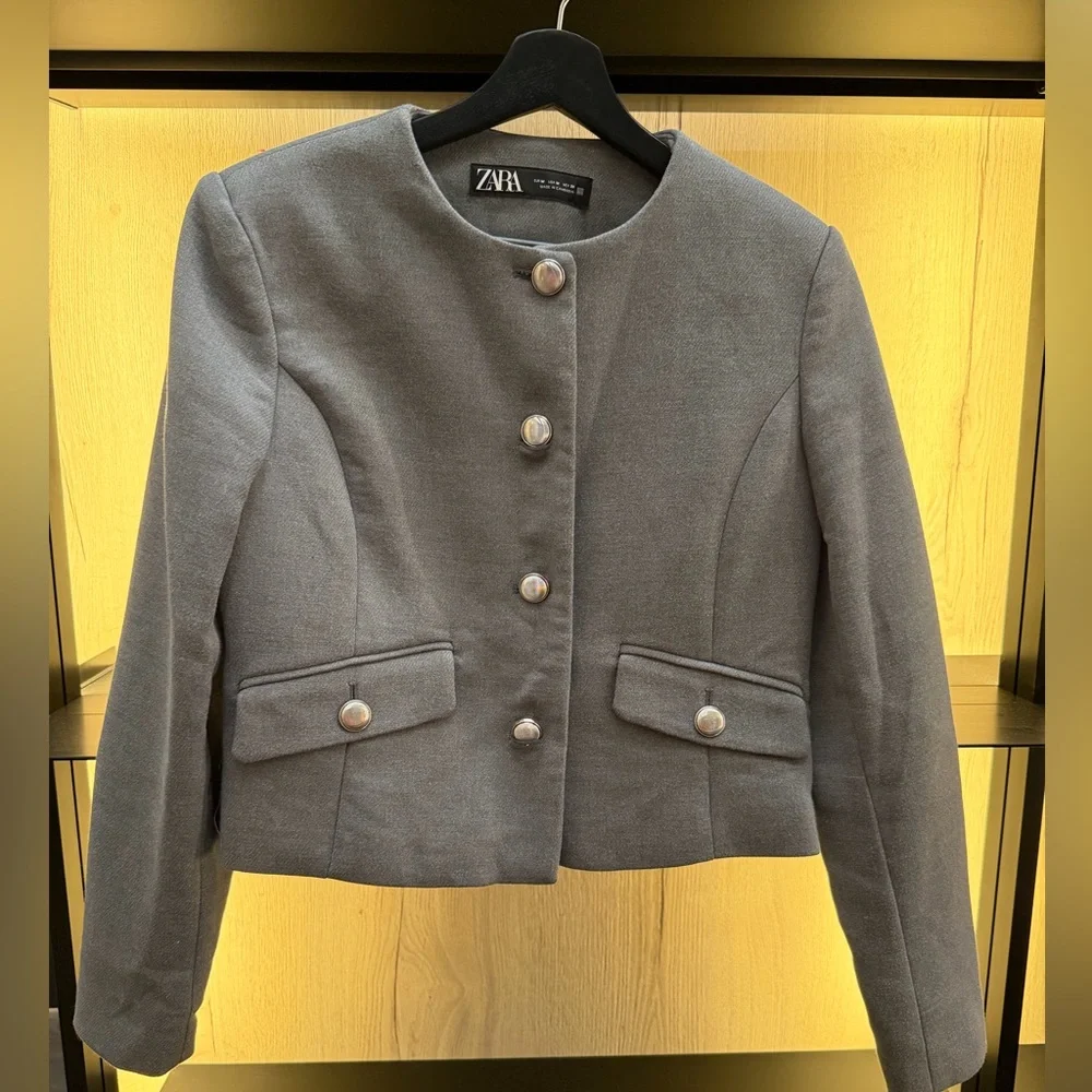 NWOT Zara METAL BUTTON BLAZER size M - Picture 3 of 4